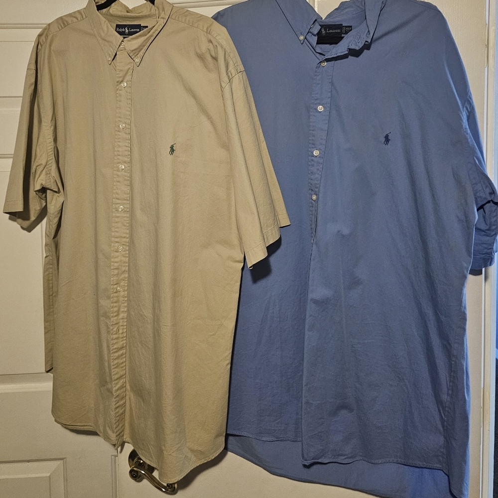 Two Ralph Lauren 3XLT TALL Shirts